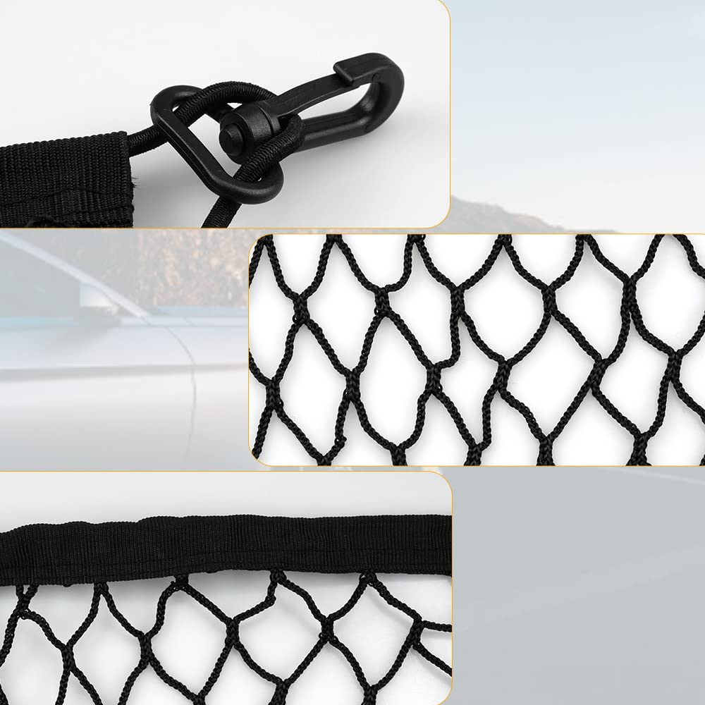 Rete Per Bagagliaio Auto 70x70 Cm - Con 4 Ganci, Nylon Elastico, Organizer - Foto 7