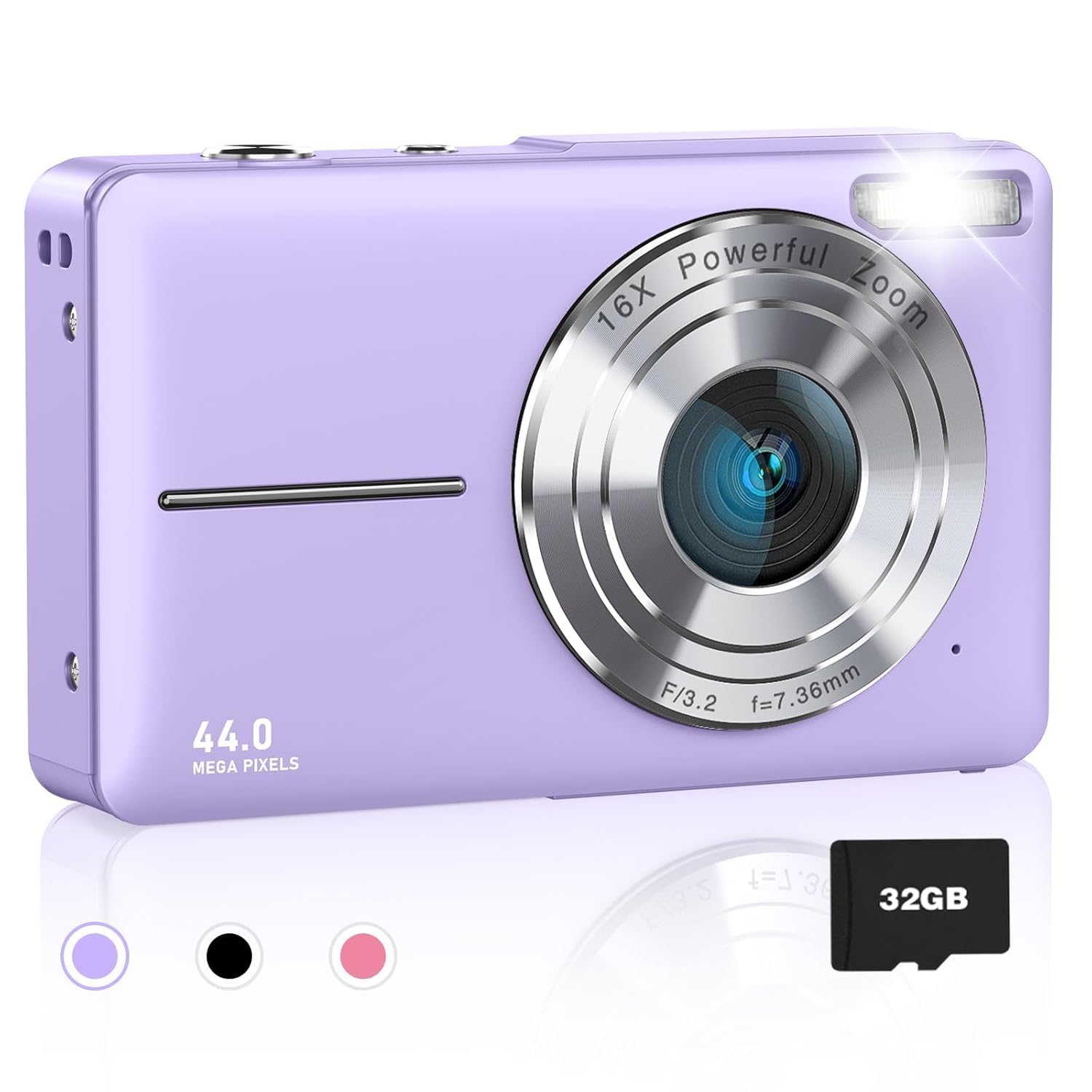 Digital Camera FHD 1080P for Kids & Teens, 44MP, 16X Zoom, Anti-Shake, Compact Point & Shoot with 32GB Card, 2 Batteries & Lanyard – Mini Rechargeable Camera for Children, Students & Travel (Purple)-picture-32