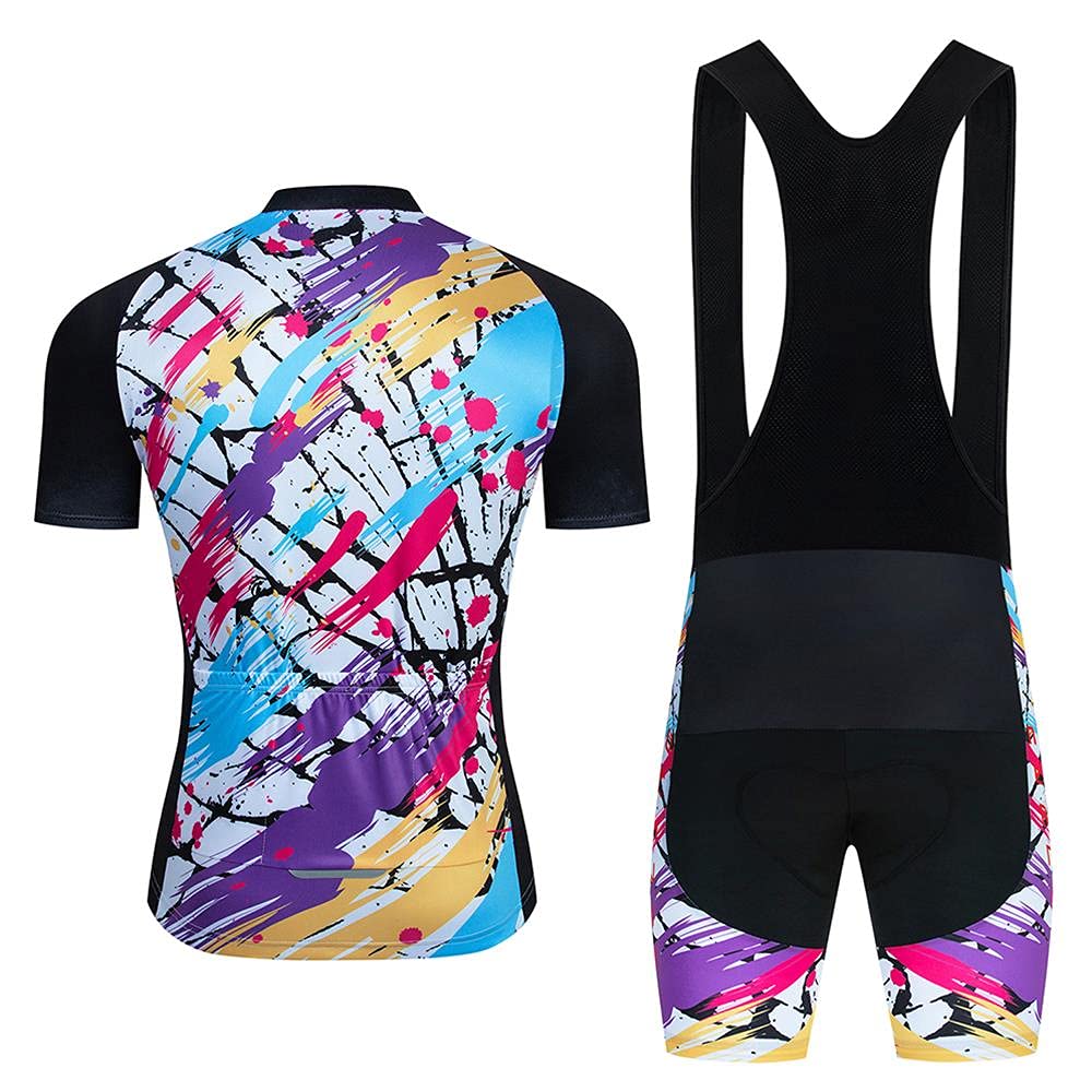 Hombres Jersey + Pantalones Cortos Mangas Cortas de Ciclismo Ropa Maillot Transpirable para Deportes al Aire Libre Ciclo Bicicleta