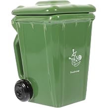 CALLARON Ceramic Travel Mug Trash Can Mug Funny Ceramic with Lid Recycling Bin Drinking Tea Cup Decorative Coffee s Unique Present for Halloween Xmas Men Women Office Work Green
