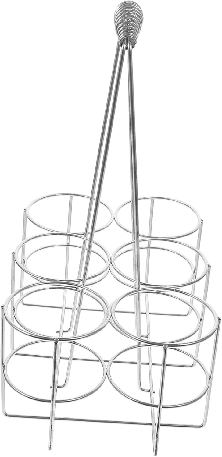 PRETYZOOM 1pc Portable Beer Carrier Sturdy Metal Beer Bottle Holder for Outdoor Events BBQ and Parties Handheld Design Comfortable Grip Wine Rack Large