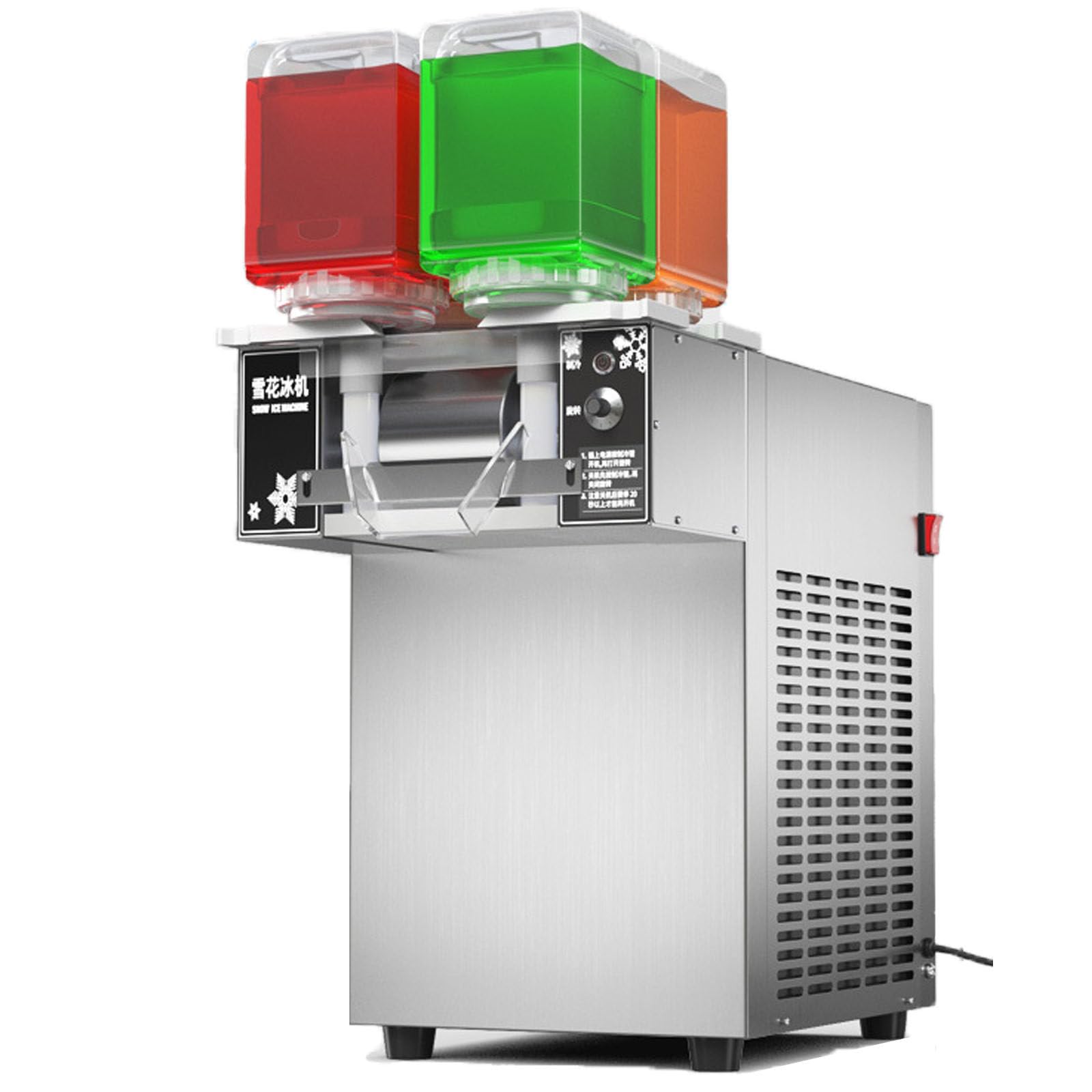 PtaTritious Commercial Snowflake Ice Machine, 750W/1200W Speed Adjustable Snow Cone Maker, Shaved Ice Machine, Air Cooling System for Rapid Heat Dissipation Four Barrels 1200W