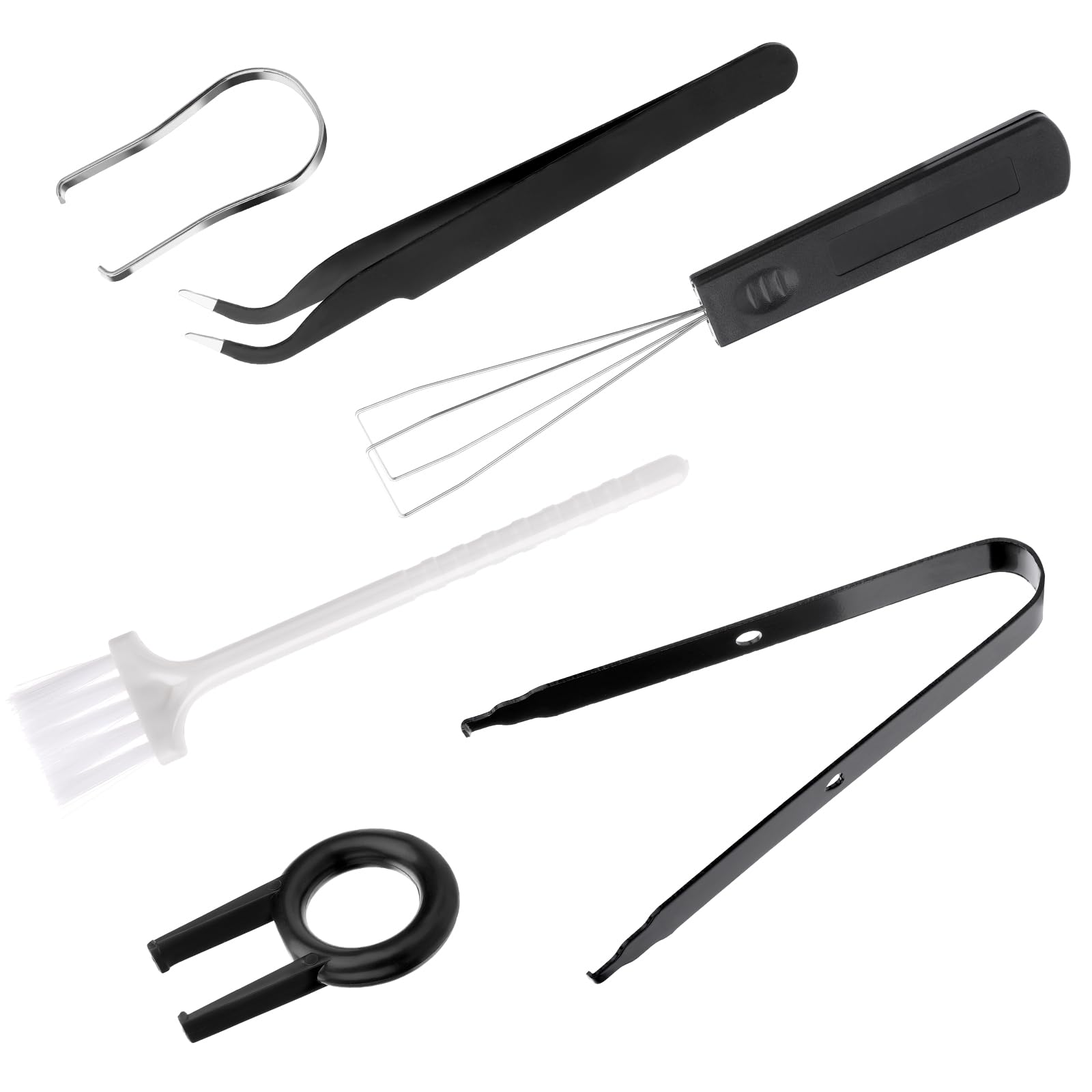 TIESOME 6 Pcs Keycap Remover Tools Kit, Keyboard Puller Set Keyboard Cleaning Tools Keycap Switch Puller Kit Keycap Tweezers Key Caps Removal Tool for Mechanical Keyboard Clean Fixing
