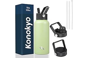 Insulated Water Bottle with Straw and 3 Lids: The Ultimate Hydration Companion...