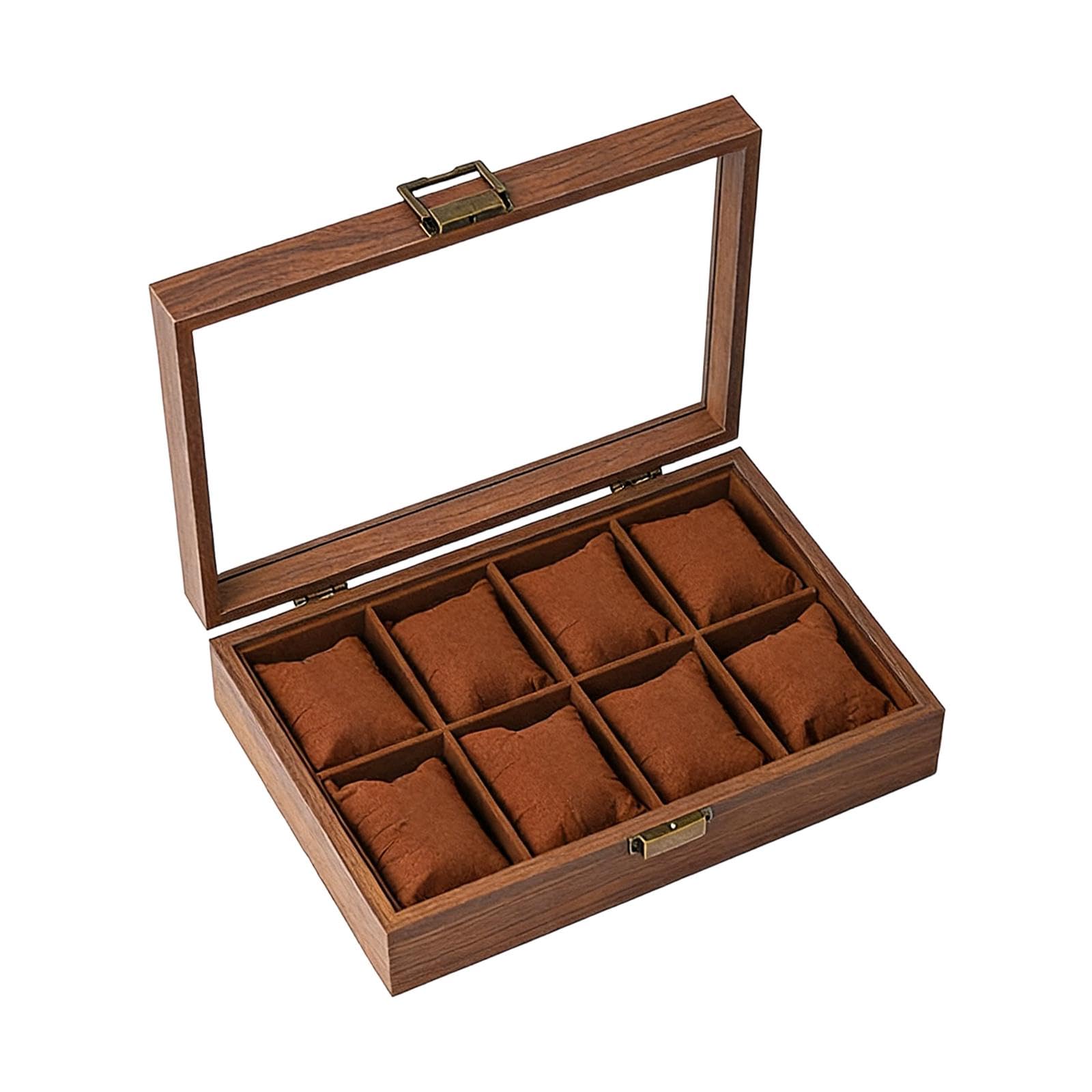 Caja de Relojes Estuche para Relojes Organizador de Relojes Porta Relojes con Material de Madera Sólida Y Segura Funcionalidad de Exposición