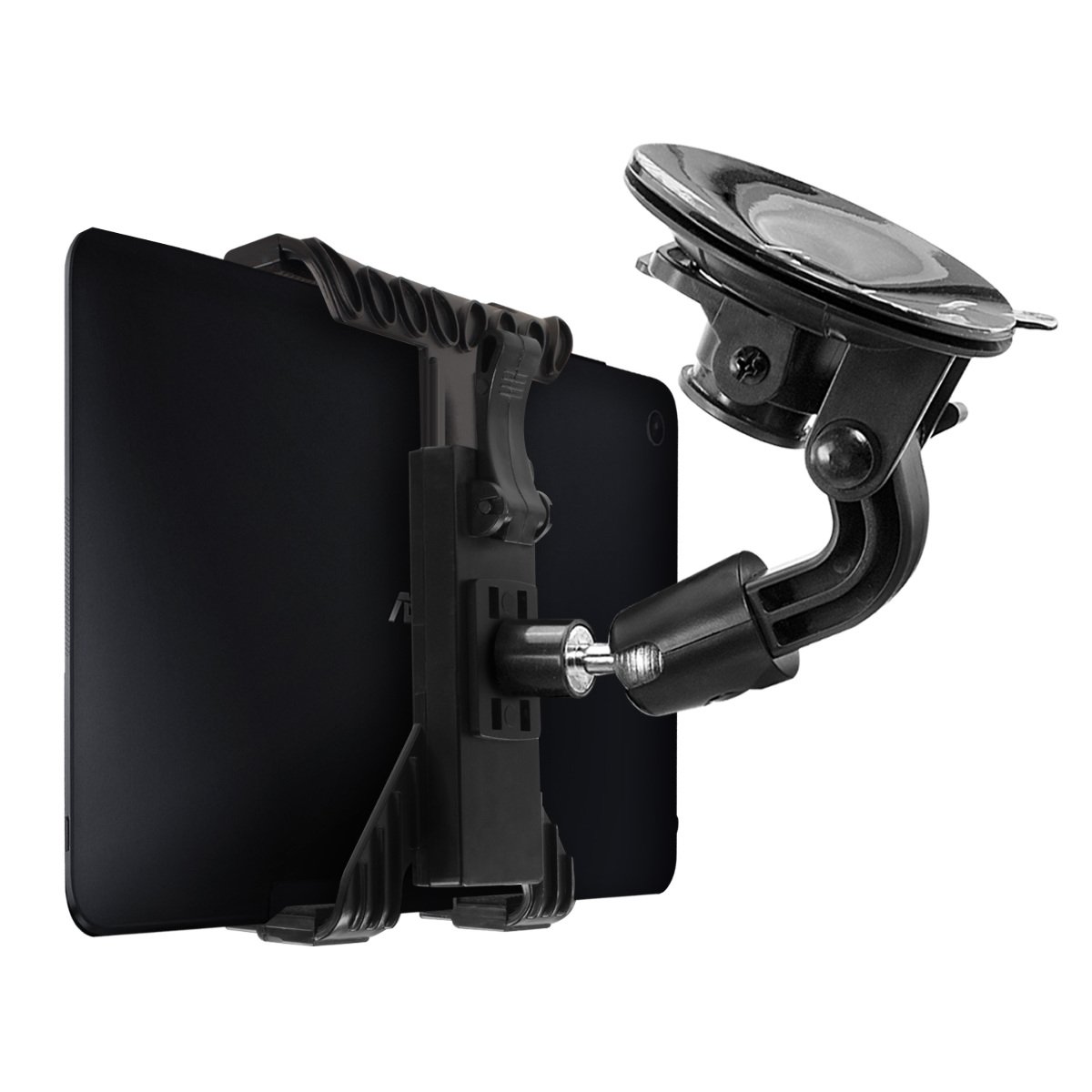 kwmobile Soporte de Coche para Tablet de 11-20.7 CM - Base Universal Antideslizante con Ventosa - Enganche Negro