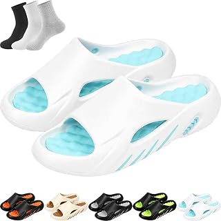 GENERIC Recovery Slides Men With Massage Footbed, Soft Eva Cloudcushion Midsole, Thick Sole, Open Toe, Recovery Sandals Men Convenient And Versatile