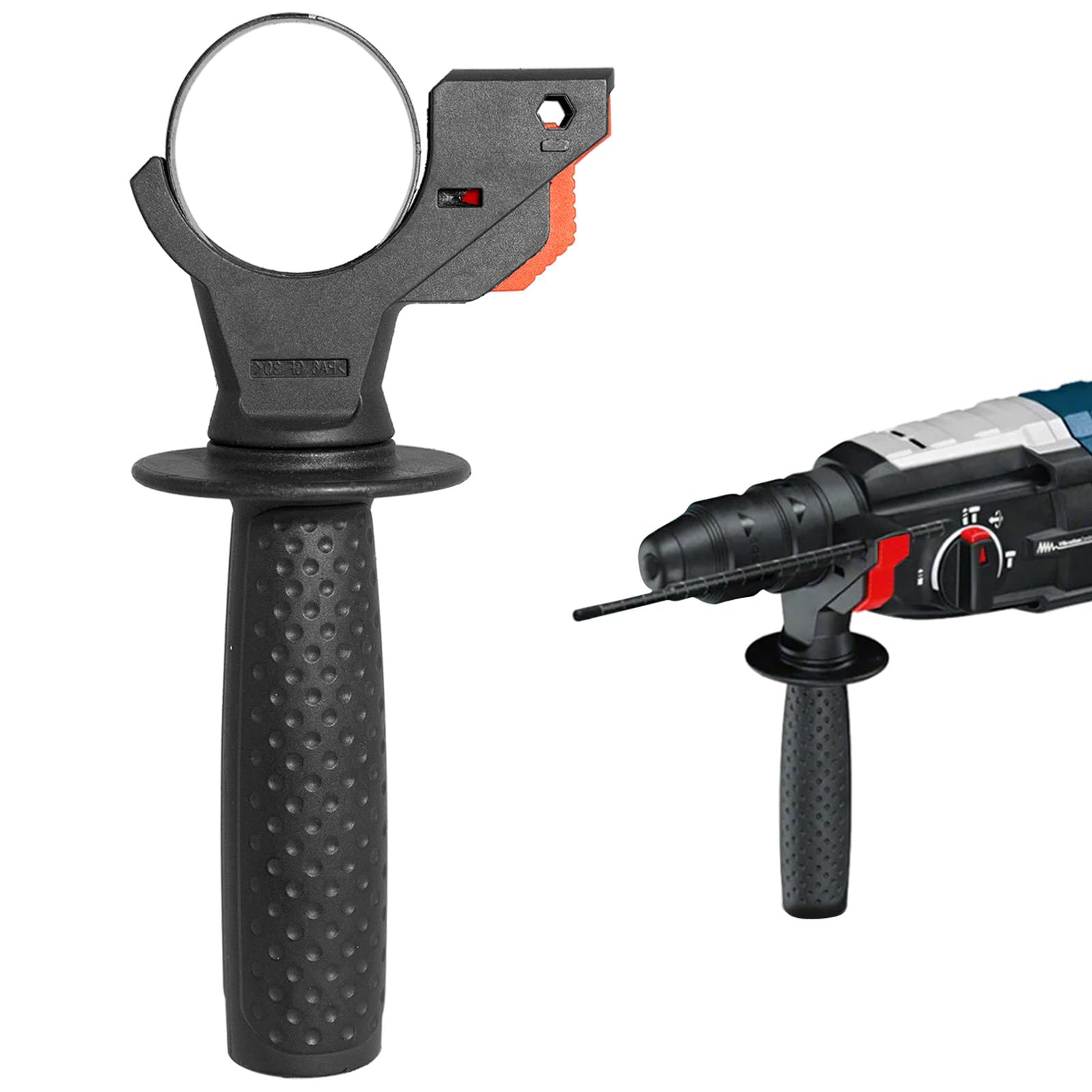Maniglia Martello Elettrico, Manico Anteriore Regolabile Rotante Impugnatura Laterale Staccabile Ergonomica Antiscivolo per Trapano GBH 2-26 e Martello Elettrico Uso Stabile Diametro Interno 46–52 mm