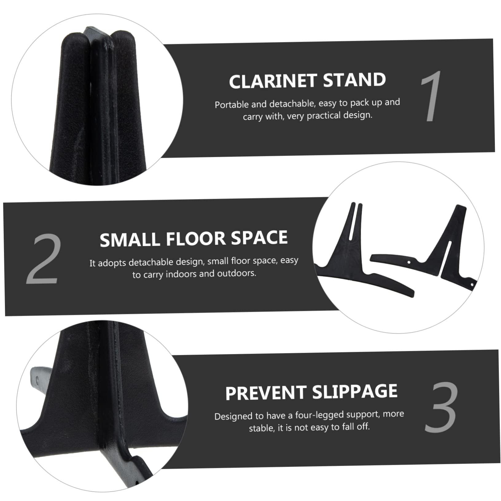 SUPVOX 3pcs Small Clarinet Stand Oboe Accessory Stable Four-legged Support Bracket