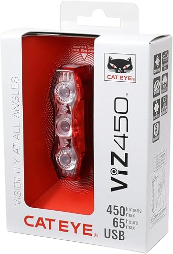 Miniatura 7 de CATEYE ViZ USB Rechargeable Daytime Safety Light  Super Bright LED Rear Bike Light, Visible up to 1 Mile, Opticube Lens, Day & Night Flash Modes,