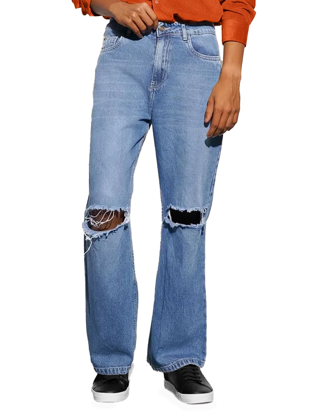 B WolvesBlack Baggy Men Cargo Jeans - Style and Function Combined Denim Jeans for Men & Boys