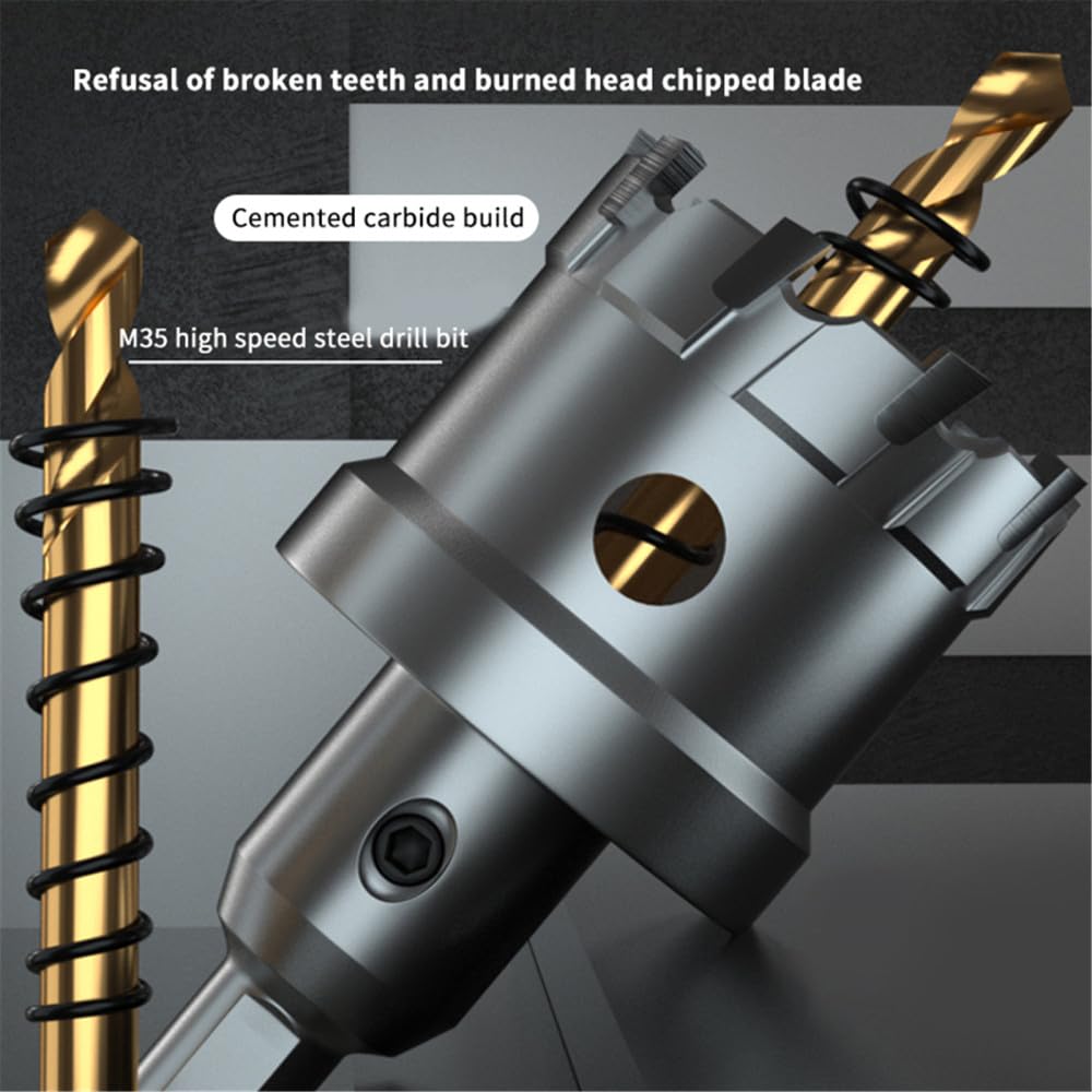 Sourcing Map 42mm Carburo Agujero Cortador, Agujero Sierras Para 5mm Inoxidable Acero Lámina Metal