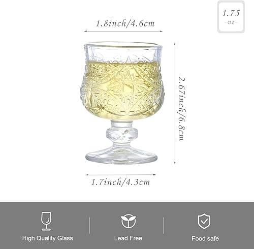 Miniatura 3 de Cordial Glasses, 1.7oz1.7 fl oz, juego de 16 vasos de chupito, vasos de chupito con tallotequilavasos de jerez