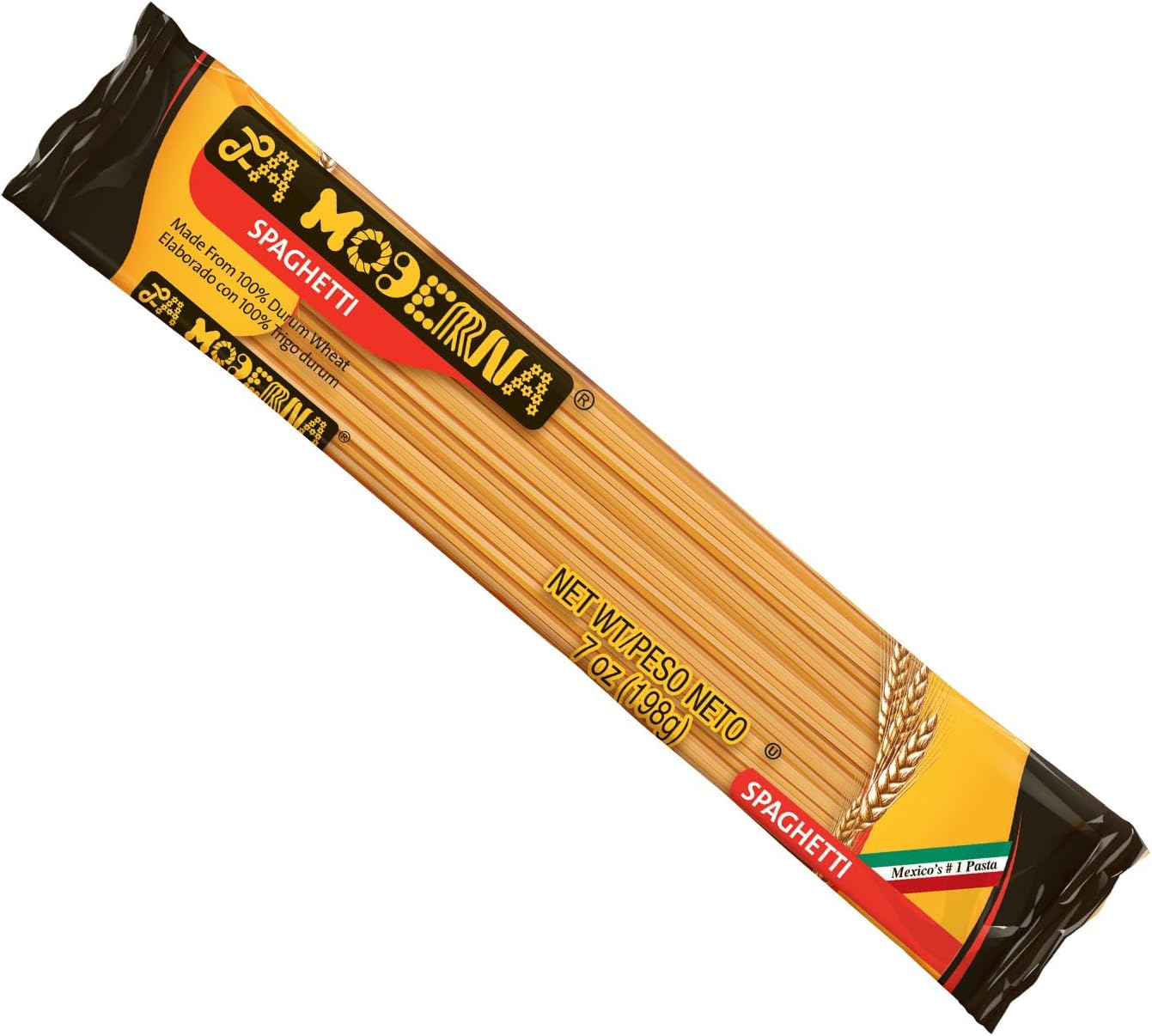 LA MODERNA, Spaghetti Pasta 7 oz (Pack of 1) | Made with Durum Wheat Semolina | Enriched with Iron & B Vitamins | Non-GMO | Kosher | Quick-Cook Italian Staple