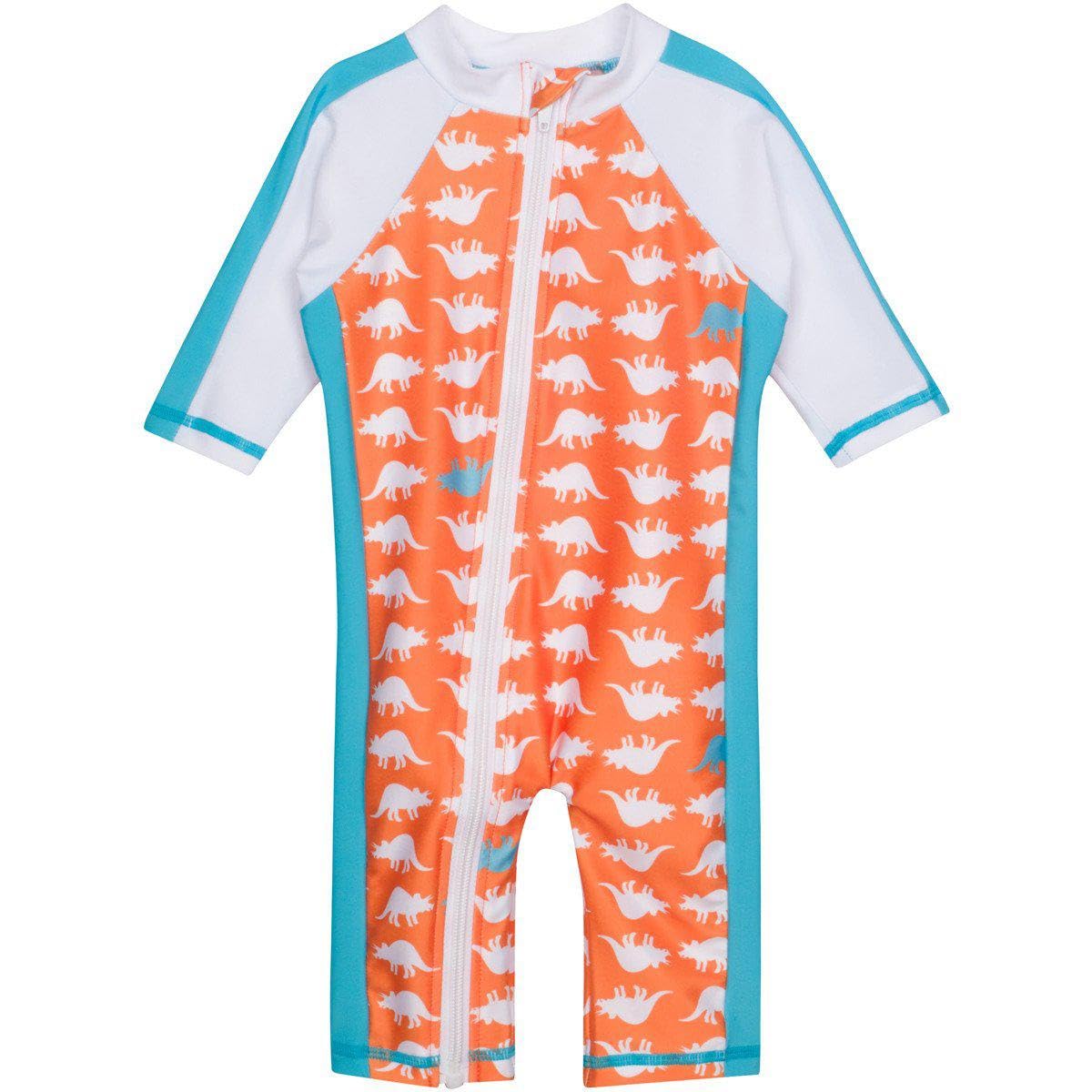 SwimZip Little Boy Manga Larga para niña con UPF 50 Protección Solar - Anaranjado -
