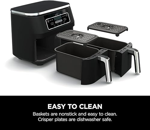 Miniatura 5 de Ninja Foodi - Freidora de aire de doble cesta de 8 cuartos de galón Cocina dos alimentos a la vez con la tecnología DualZone, versatilidad 4 en 1