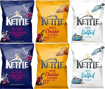 Kettle Hand Cooked Potato Chips Take Home Variety Box, 48 x 25g