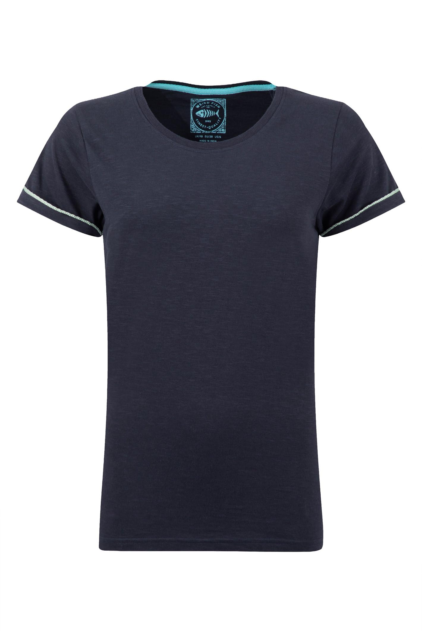 Weird Fish Women's Navy Maya Outfitter T-Shirt In | Size: 16