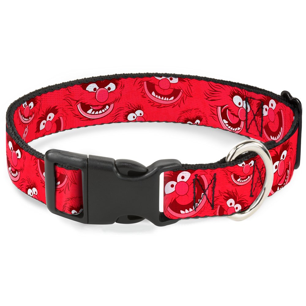 Buckle-Down Breakaway Cat Collar - Animal Expressions Scattered Reds - 1/2