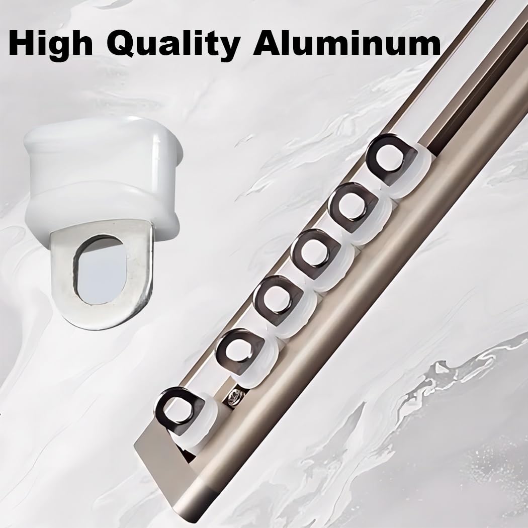 Ultra cienka szyna do zasłon 60 mm zapewniająca prywatność, aluminiowy drążek sufitowy, przesuwny karnisz, cichy karnisz, montaż na suficie, biały/szampański (biały 160 cm)