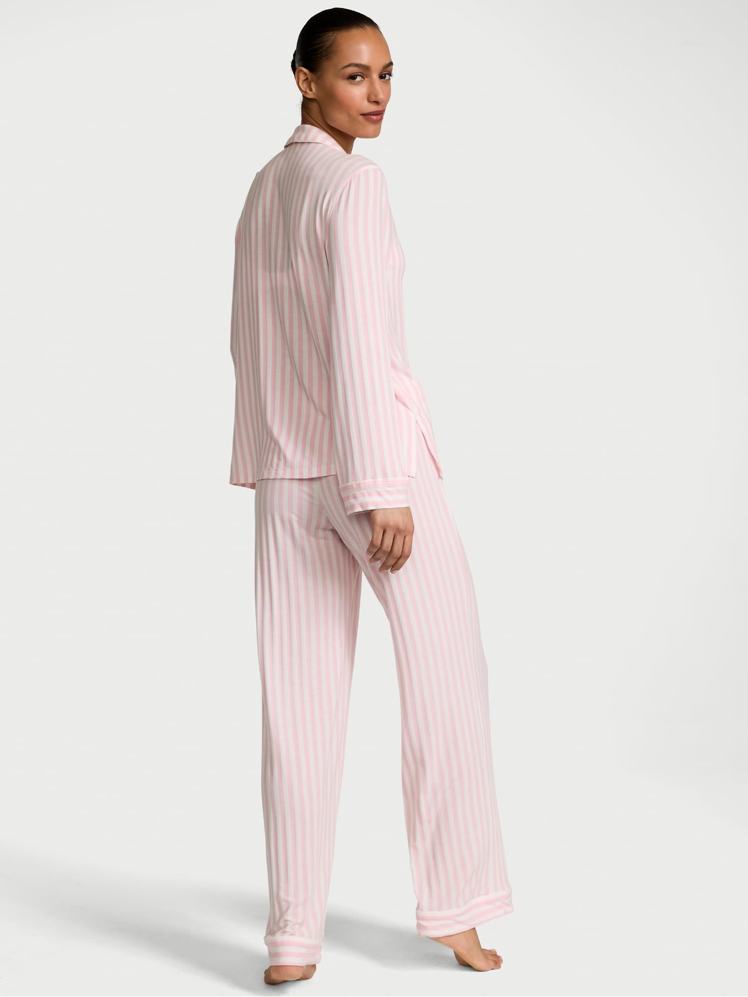 Victoria's Secret Conjunto de pijama modal, camisa de manga larga con botones y pantalones de pijama, ropa de dormir para mujer (XS-XXL)