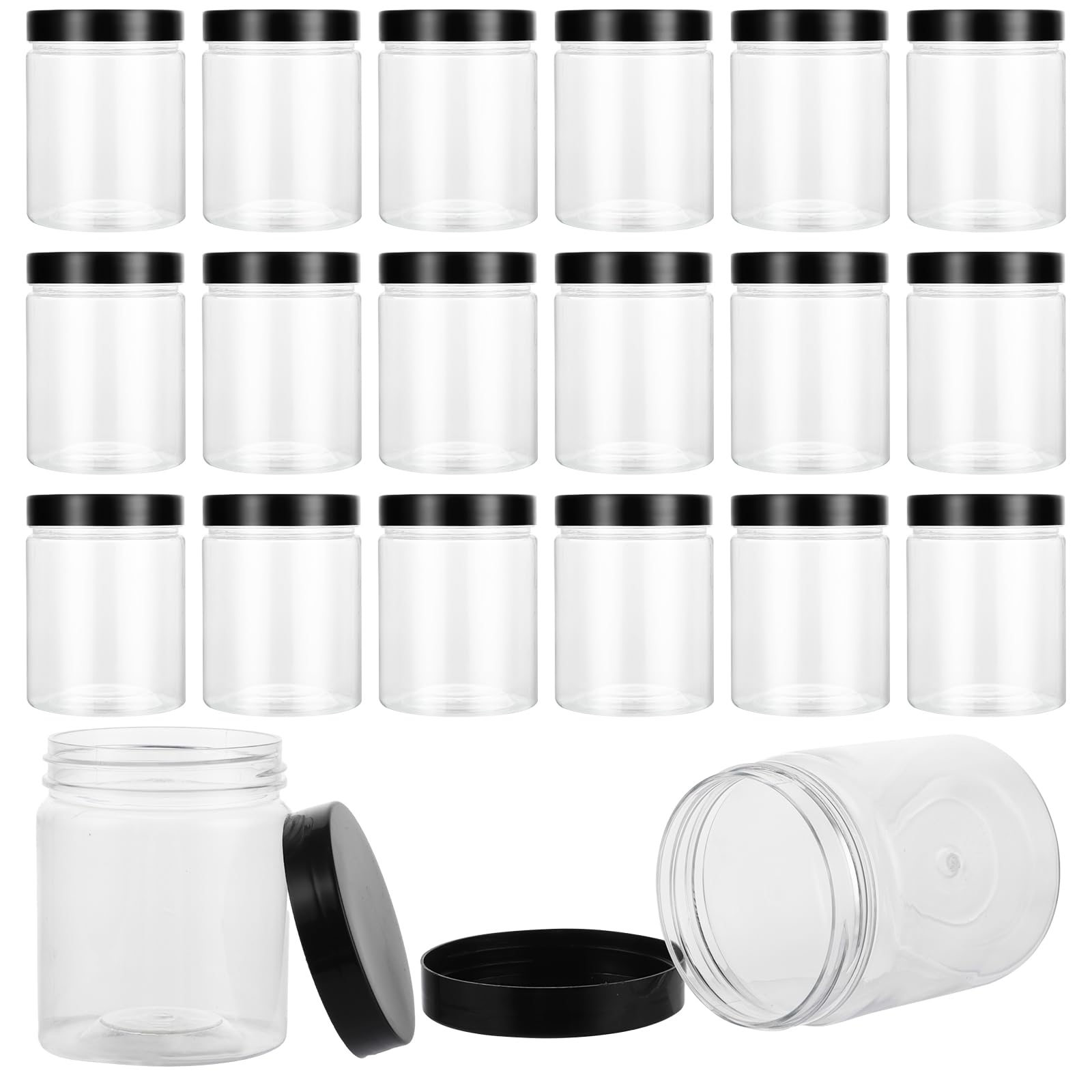 Set 20 Barattoli Plastica 240ml | Coperchio A Vite Ermetico | Per Spezie, Cereali, Conserve - Foto 2