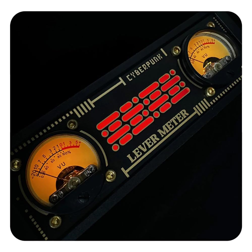 Sound aktiviertes VU Meter, mit RGB Hintergrundbeleuchtung, Stereo Mikrofon Lautstärke, Desktop Audiopegelanzeige, für Heim Audiosysteme
