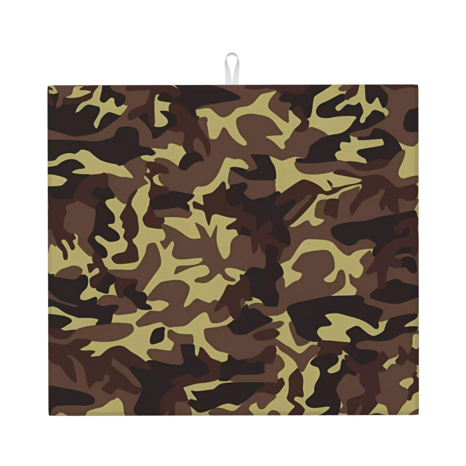 WHJSSF Camouflage pattern Prints Kitchen Drying Mat – Absorbent Dish Throw for Countertops, Quick-Dry Non-Slip Layer with Stylish Prints, Ideal Housewarming Gift
