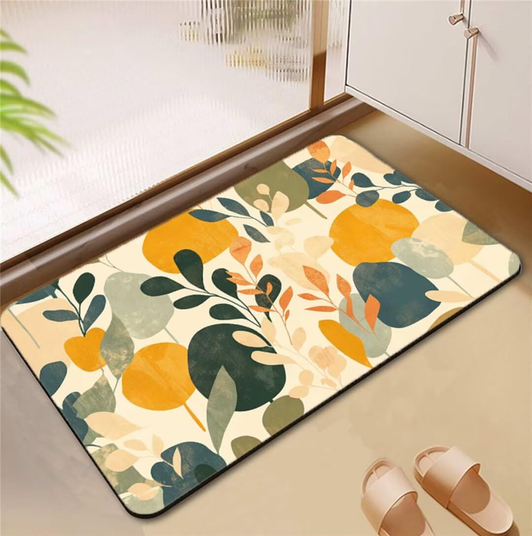 Tapis sortie de douche antidérapant et absorbant 50x80cm Leaves
