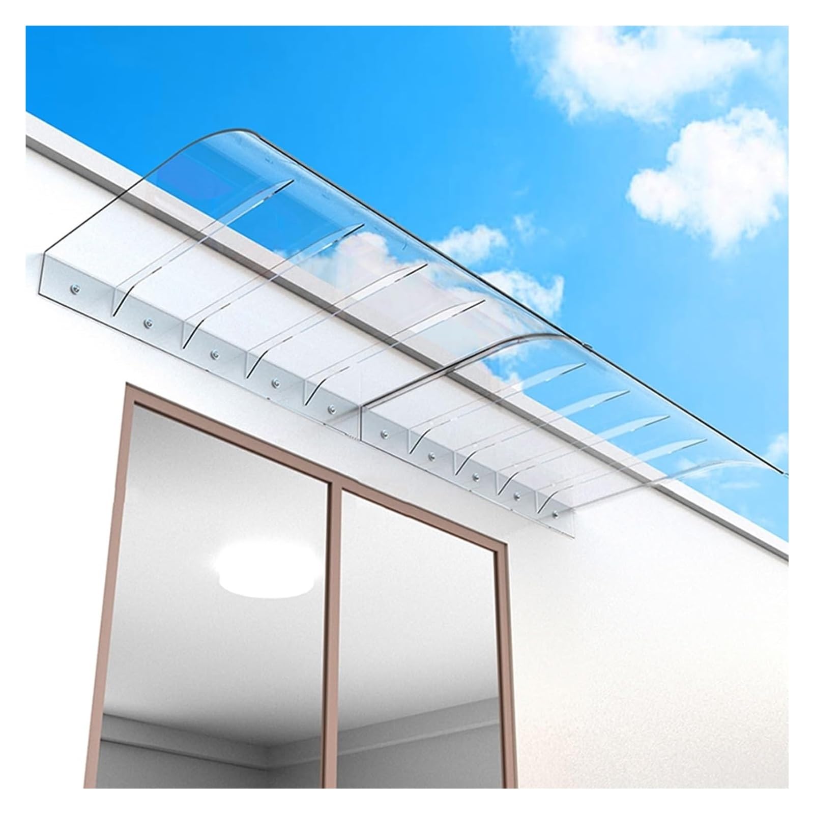 KYOFIS Transparent Window and Door Awning, Polycarbonate Door Canopy Patio UV Rain Snow Protection Door Canopy Awning for Houses, Garden, Balconies (Color : Clear, Size : SURFACE_40X40CM)