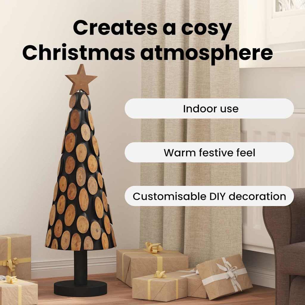 vidaXL Árbol de Navidad con Soporte Marrón 90 cm Madera de Teca Maciza