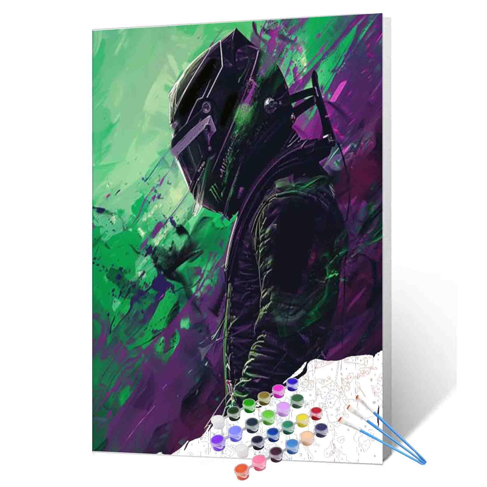 DIY Paint by Numbers for Adults Boy‘s Racer Paint by Numbers DIY Painting Acrylic Paint by Numbers Painting Kit Home Wall Living Room Bedroom Decoration, Racing Lovers 16X20 (Frameless)