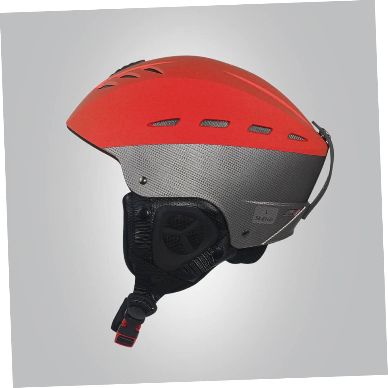 BESPORTBLE Casque de Ski Rouge Unisexe M 55-58cm, Abs, 16 Aérations