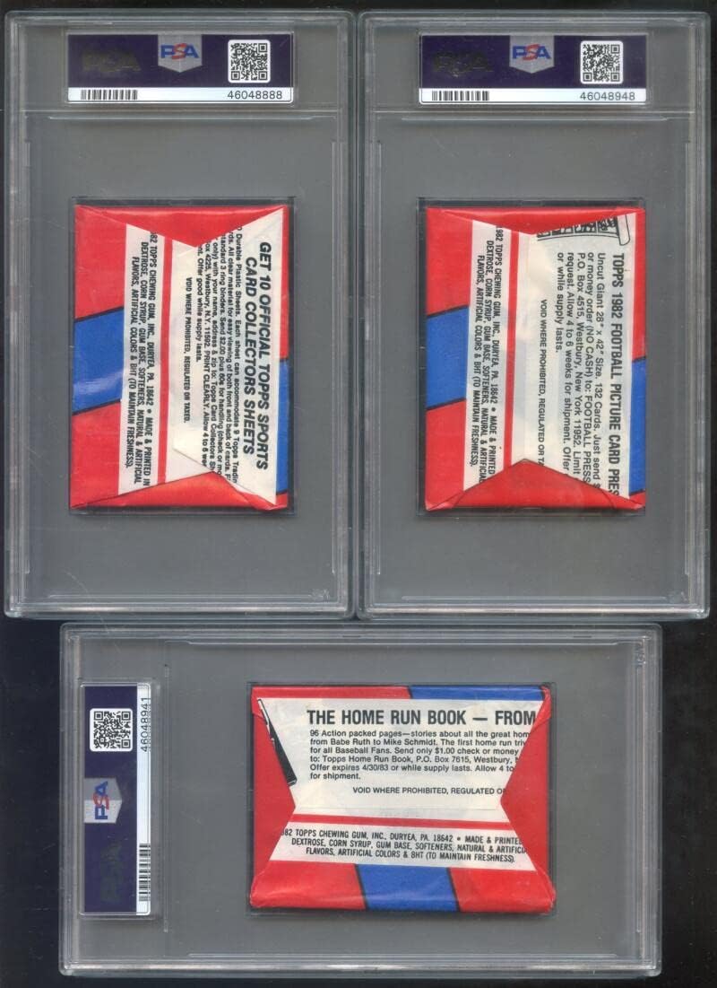 1982 Topps Football Card Unopened Wax Pack Sheets Back Graded PSA 8 Ronnie Lott Rookie Possible NEW STYLE HOLDER