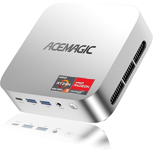 ACEMAGIC K1 Mini PC, AMD Ryzen 4300U 28W Processor, 16GB DDR4 RAM 512GB M.2 SSD (Beat 3300U/N150/N97) Mini Computers 11 Pro, HDMI+DP1.4 Dual 4K UHD, Gigabit Ethernet Mini Desktop PC
