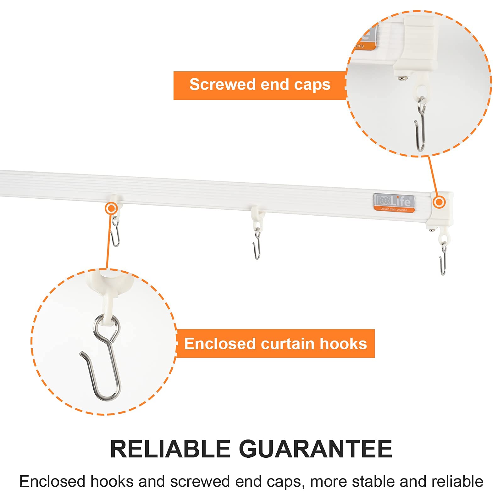 KXLife 2nd Generation Flexible Bendable Curved Ceiling Curtain Track, Room Divider Ceiling Track