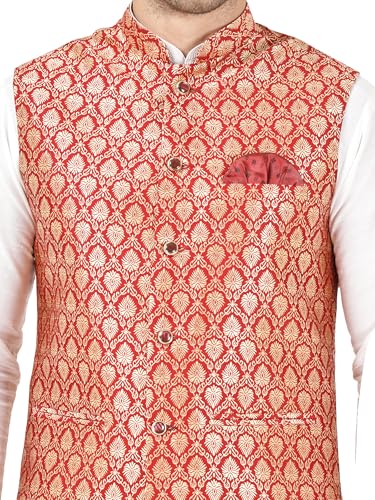 Image of Badoliya & Sons Men's Brocade Zari Nehru Jacket /Waist Coat