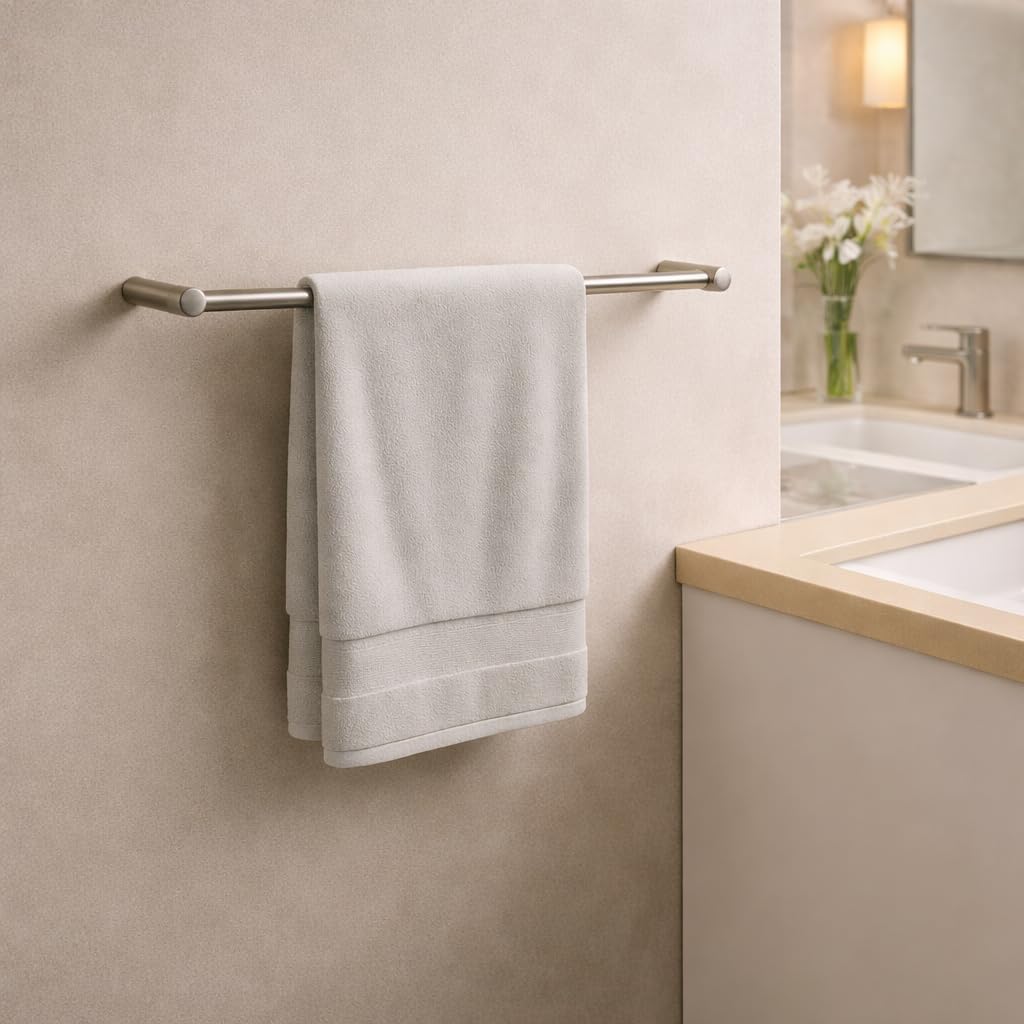 Kon-fort Home Toallero Baño 30cm. con Tornillos Acero Inoxidable AISI 304 Mate, Diseño Exclusivo.