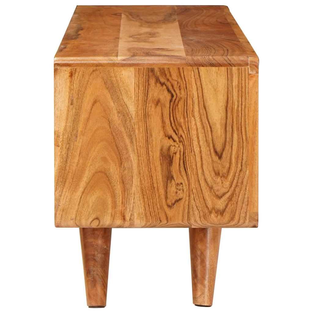 Mueble TV de madera de acacia maciza, marrón, 110 x 30 x 40 cm, color