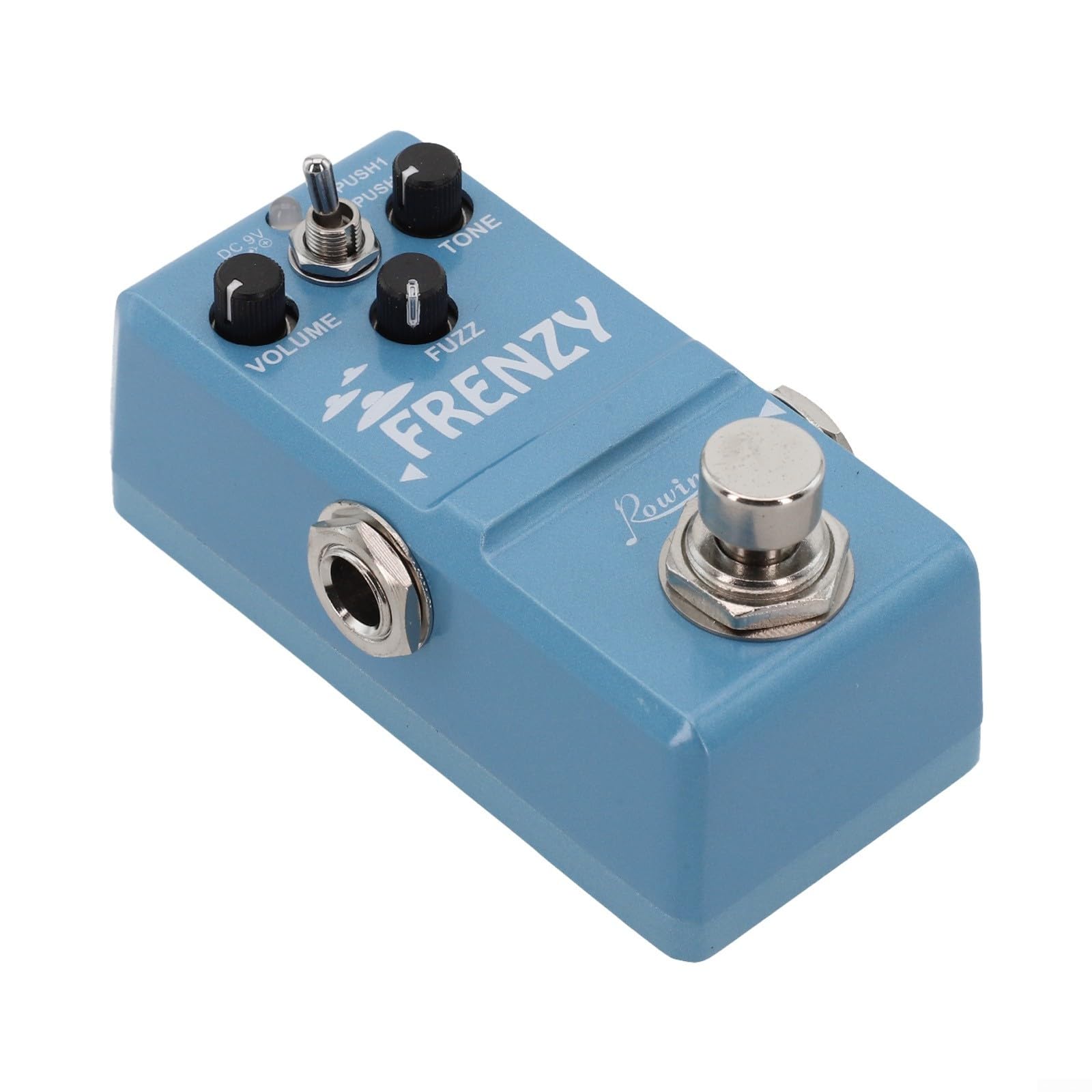 Rowin LN-322 Frenzy E-Gitarren-Pedal, klassisches Fuzz-Ton-Bassgitarren-Distortion-Pedal mit Dual-Modus, Metall-Effektpedal, Vintage Overdrive Stompbox, Grün