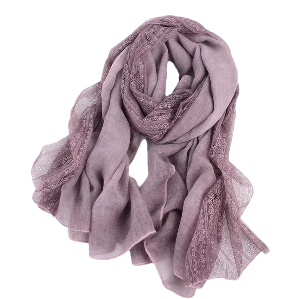 Foulard long en dentelle pour femme - Solide et chaud - 90 x 190 cm