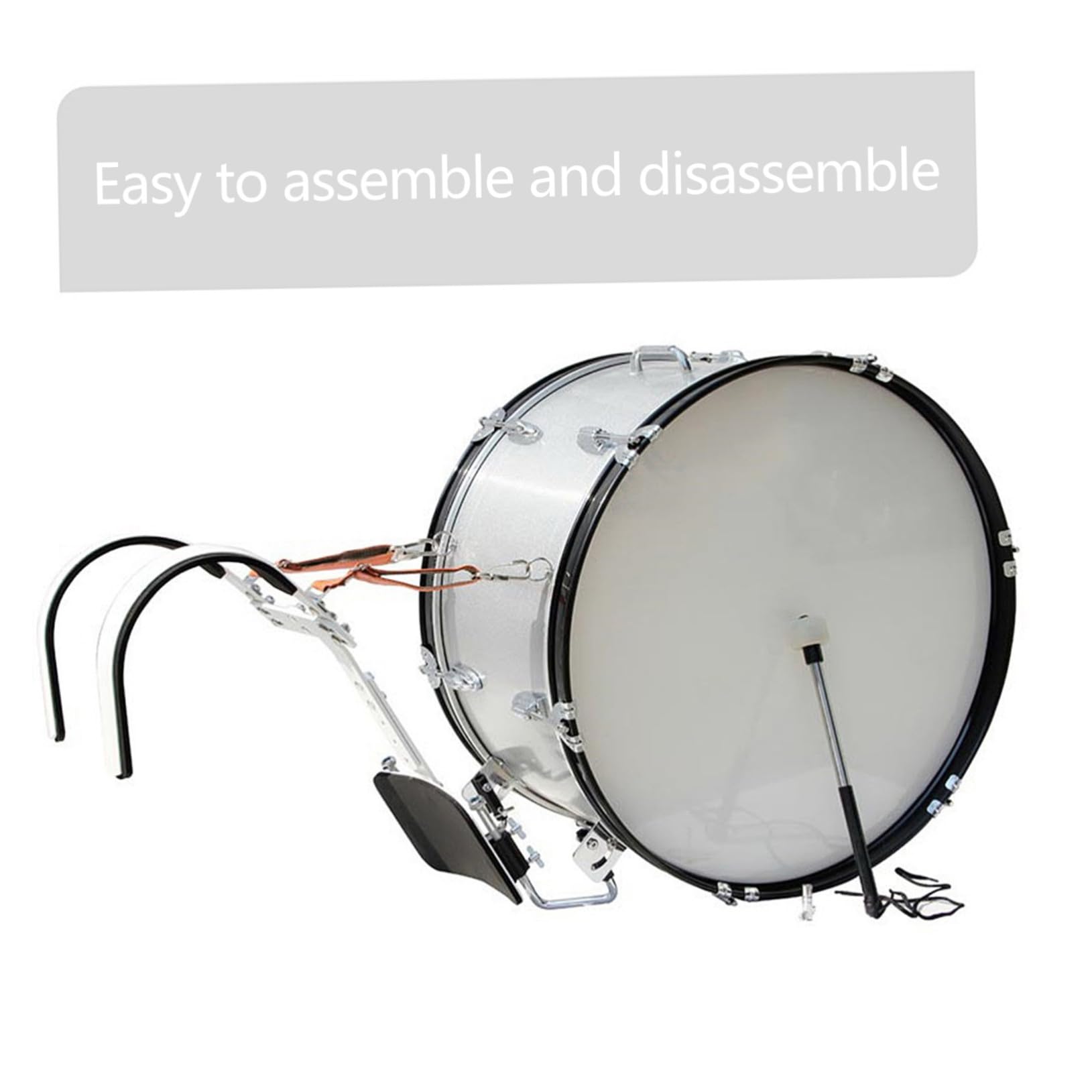 Marschtrommel für Erwachsene mit Verstellbarem Aluminiumlegierungs Stützzubehör Weißer Snare Drum Träger für Einfachen Transport und Praktischen Einsatz