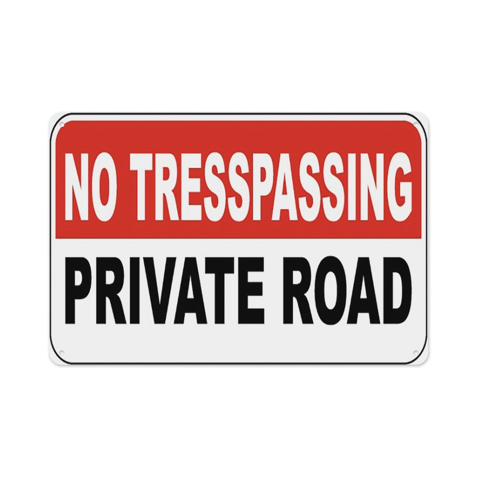 peiyeety No Trespassing Sign Aluminum Tin Warning Signs For Home Outdoor Garden 8X12 Inches