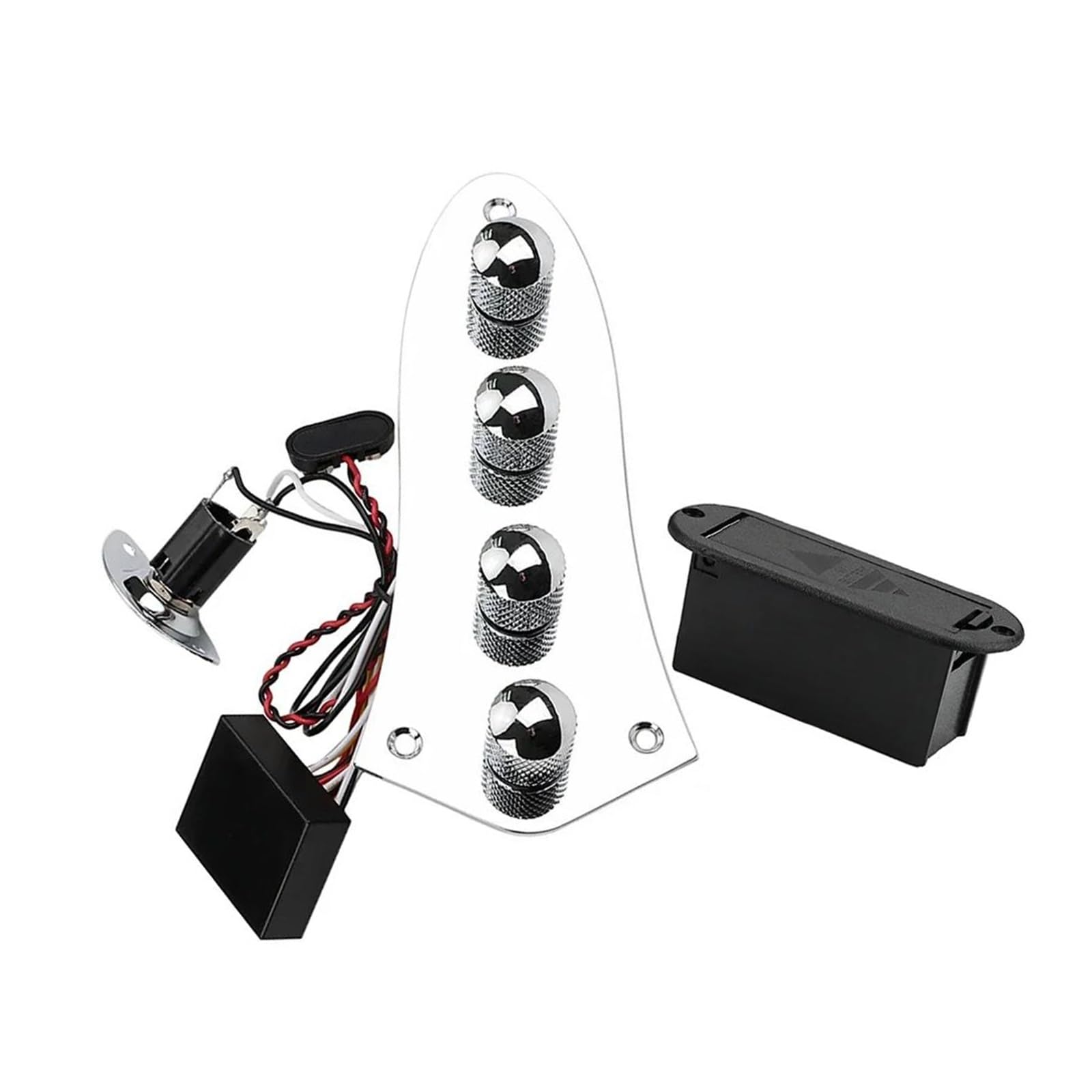 1 Szt. Złota/Bk Gitara Basowa Wstępnie Okablowana Płyta Kontrolna Z Wiązką Przewodów Zestaw Do Łatwej Instalacji Uprząż gitarowa(Chrome)