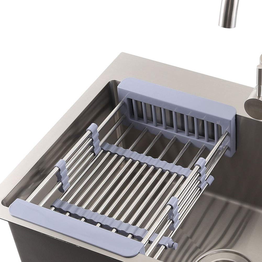 Conjunto Combinado de colador de Grifo de Fregadero de Cocina de Acero Inoxidable 304 Individual Cuadrado, con Kit Completo de plomería Escurridor de residuos Instalación empotrada de montaj