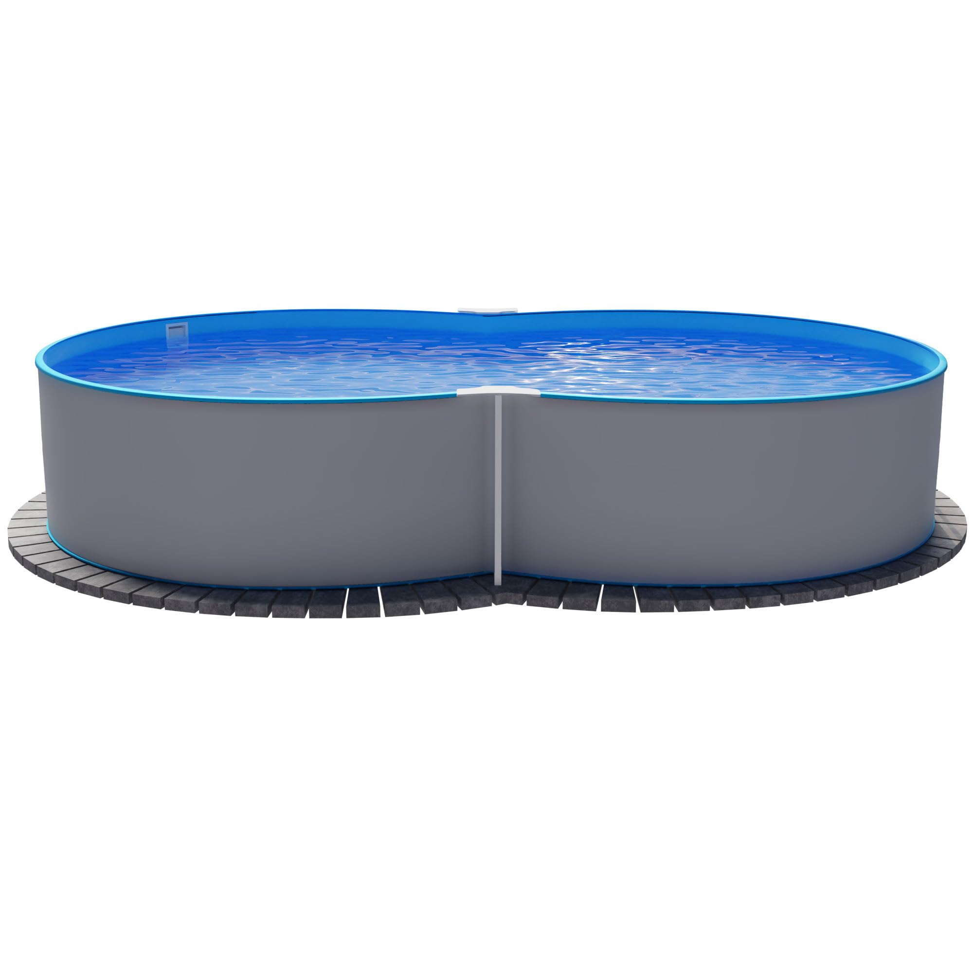 Waterman Exklusiv Stahlwandbecken Achtform 625 x 360 x 150 cm