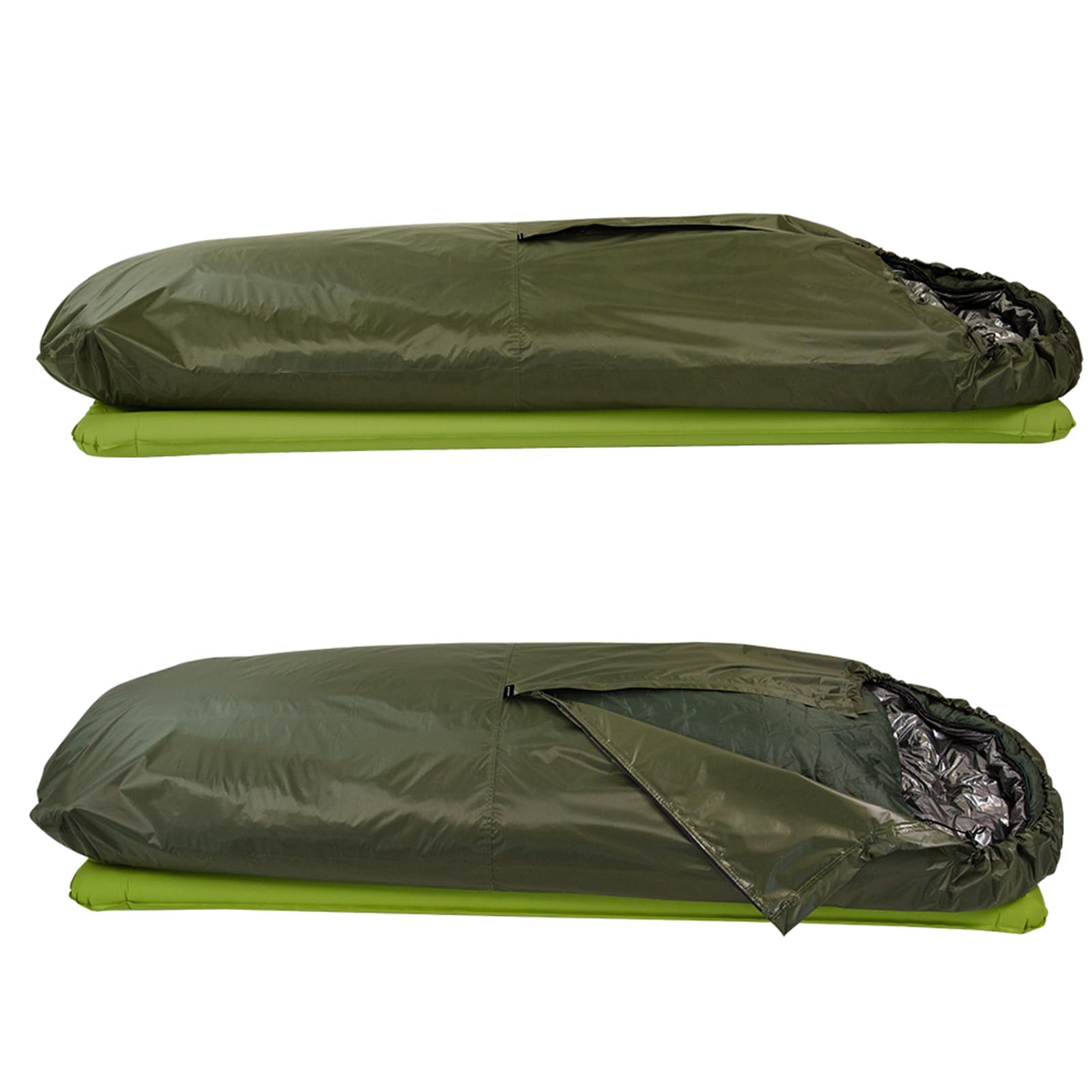 Bivy Sack, Waterproof Sleeping Bags Ventilate Bivy Bag, Lightweight Outdoor Survival Gear - for Adventure, Camping & Emergency (Army Green)