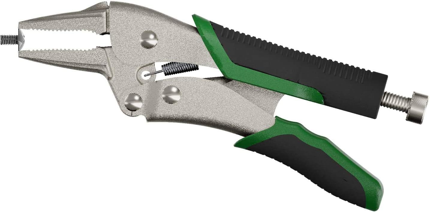 ENGINEER 6" Screw Removal Long Nose Locking Pliers PZ-66. Secure Hold, Quick Release. Grip & Remove Stripped Screws.