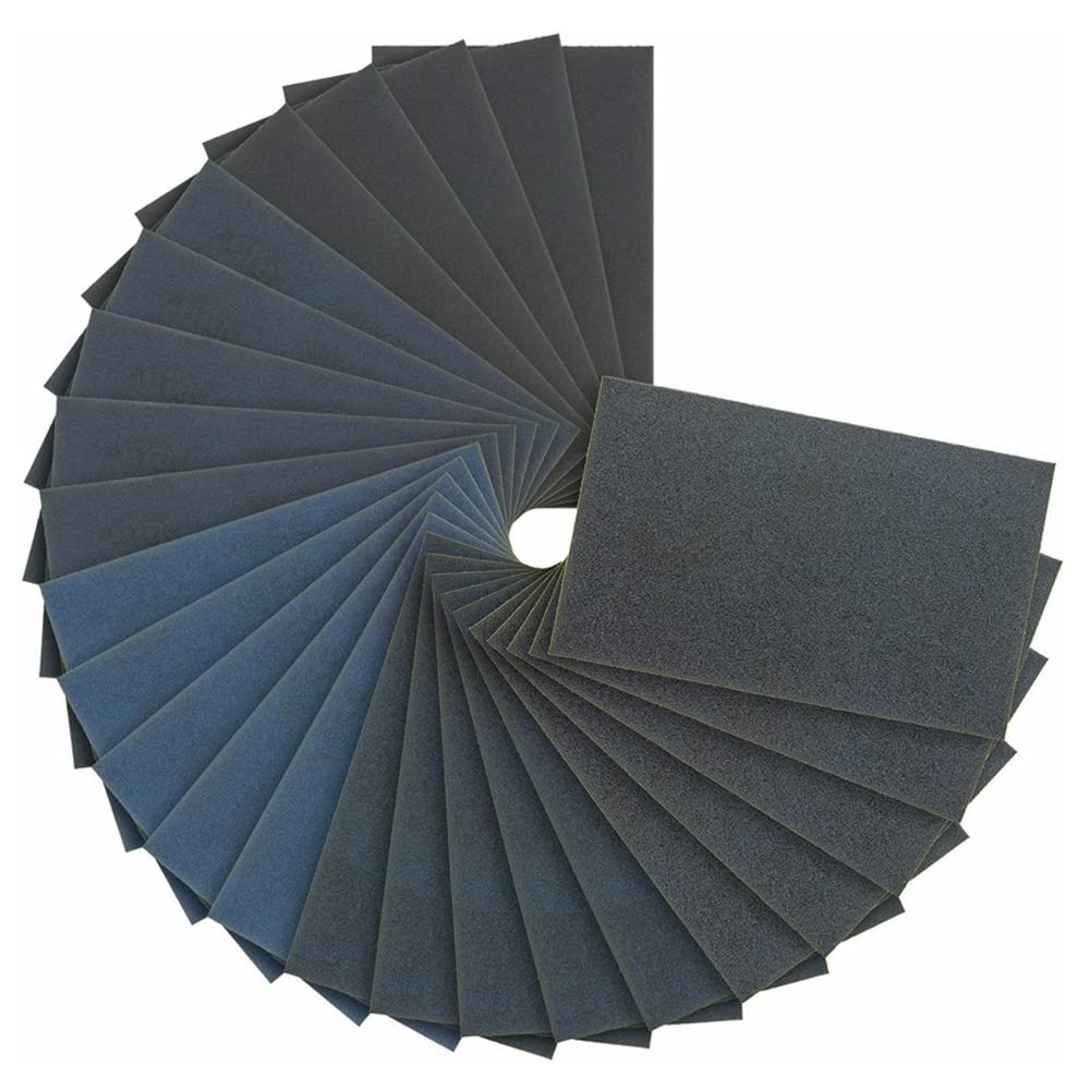 SHENGANG 25 fogli di carta vetrata a umido a secco Assortimento di carte abrasive per mobili in legno per automobili, mobili, lucidatura di metalli, 360
