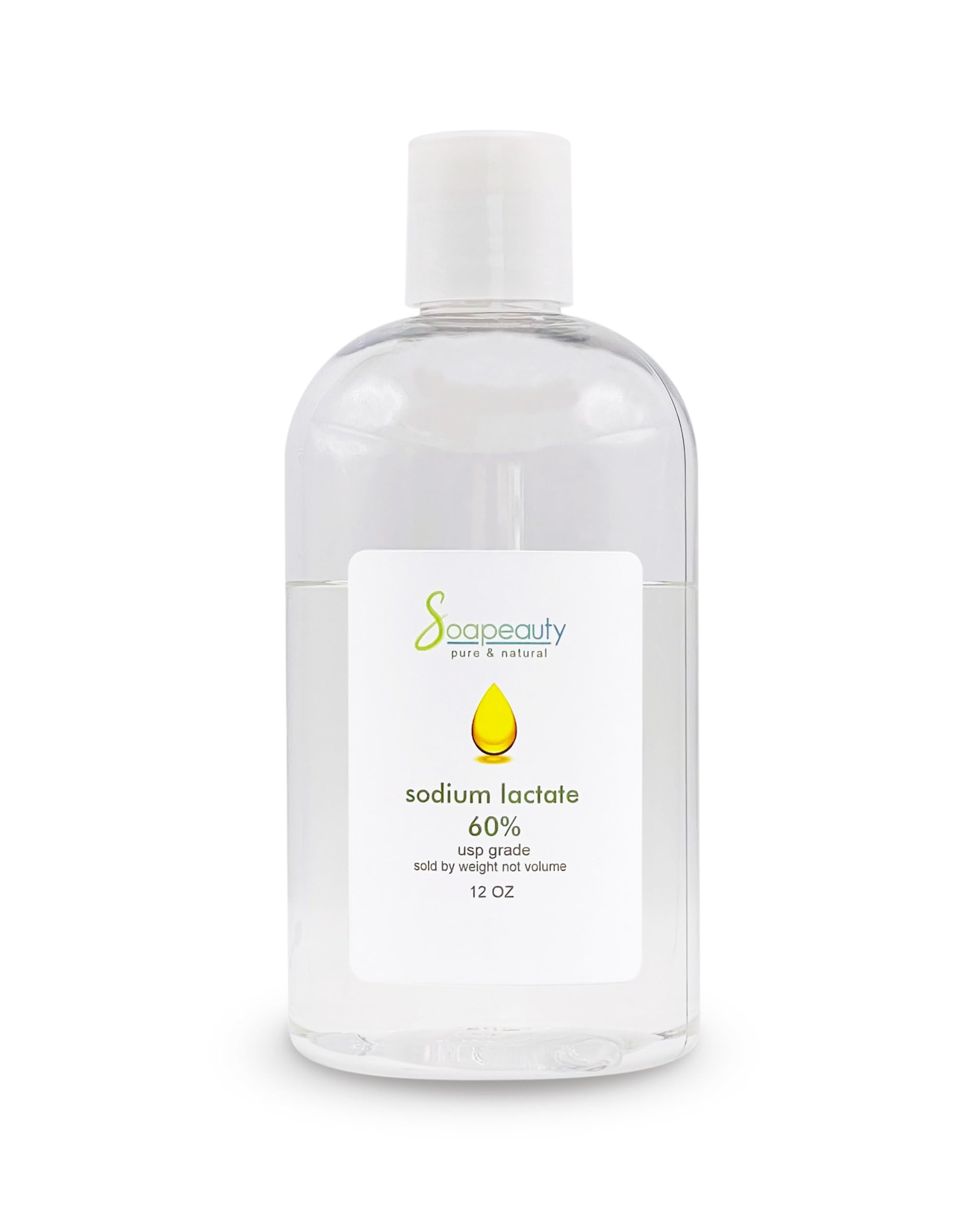 SODIUM LACTATE for Soap Making & Lotions | 60% USP Pure Natural Preservative | Harder Bar of Soap, Bigger Yield, Faster Cure Time, Provides Moisture | 12 oz